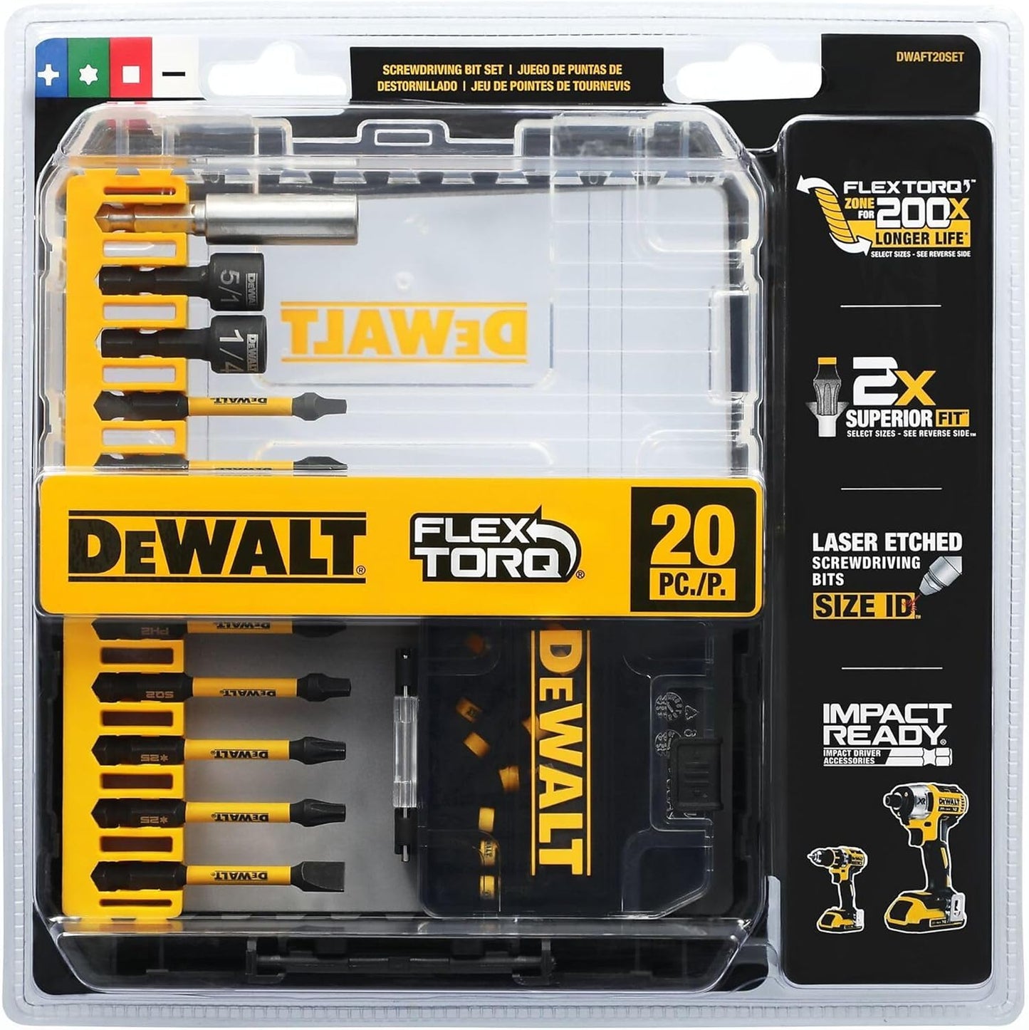 DeWalt DWAFT20SET FLEXTORQ 20PC SCREWDRIVING BIT SET