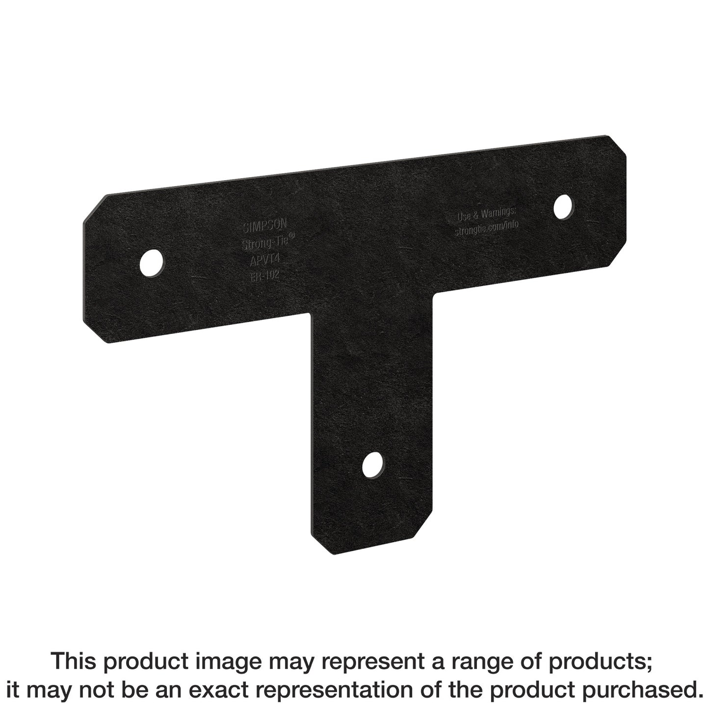 Simpson Strong-Tie APVT4 Outdoor Accents® Avant Collection™ ZMAX®, Black Powder-Coated T Strap for 4x4