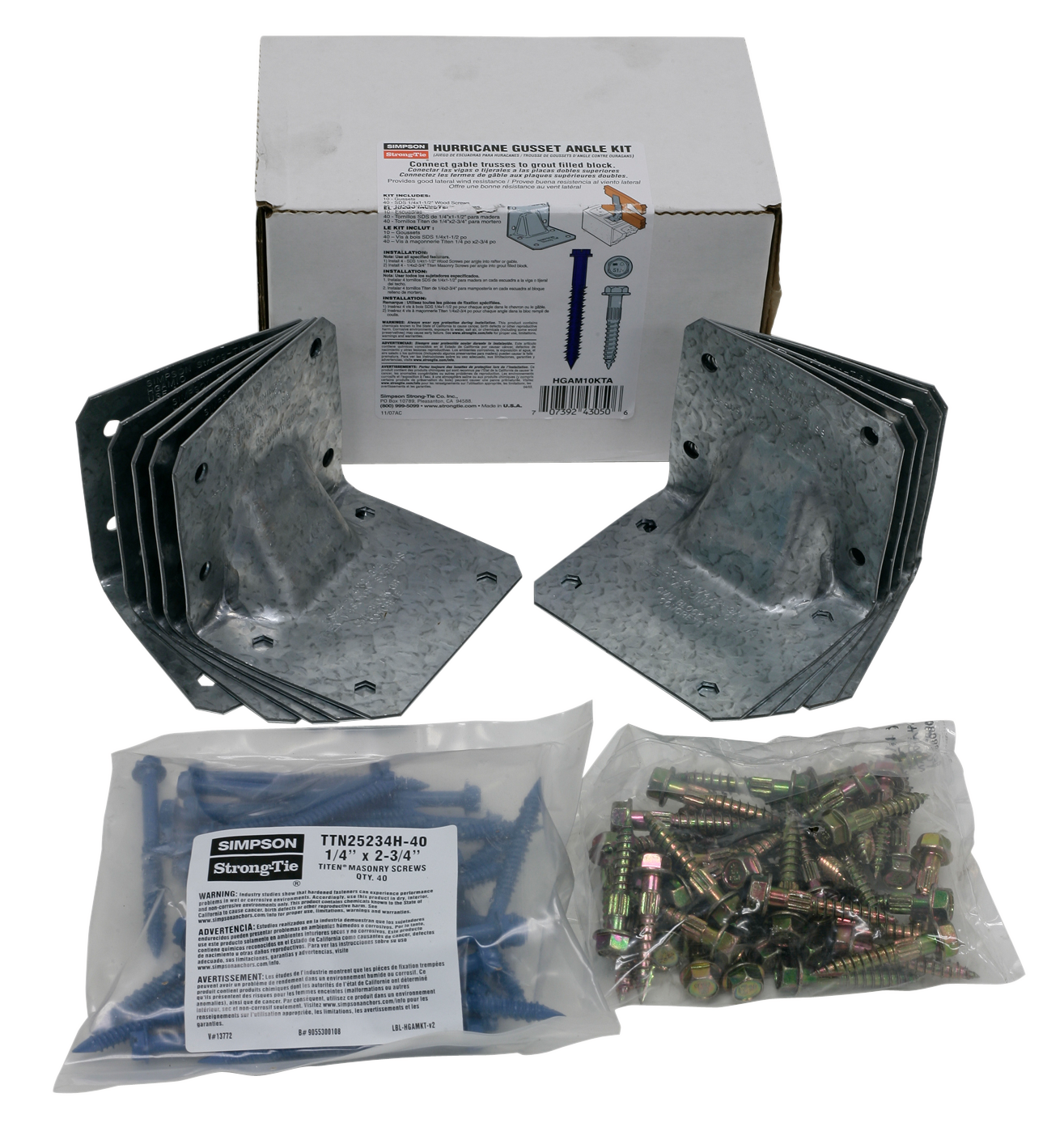Simpson Strong-Tie HGAM10KTA HGAM Hurricane Gusset Angle for Masonry with Screws (10-Qty) (Pack of 324)