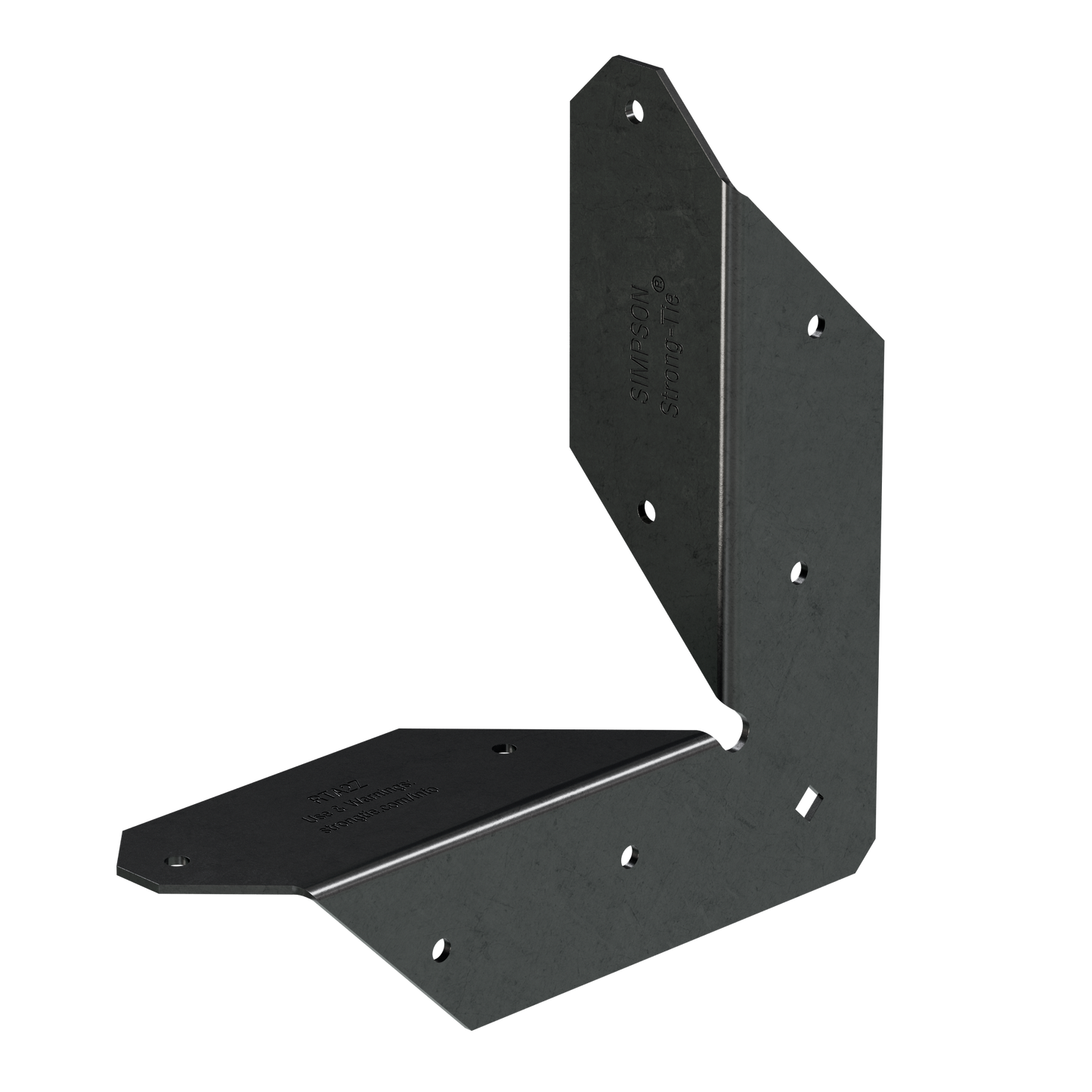 Simpson Strong-Tie APRTA2 Outdoor Accents® ZMAX®, Black Powder-Coated Rigid Tie® Angle for 2x2 Joist/Post (Pack of 12)