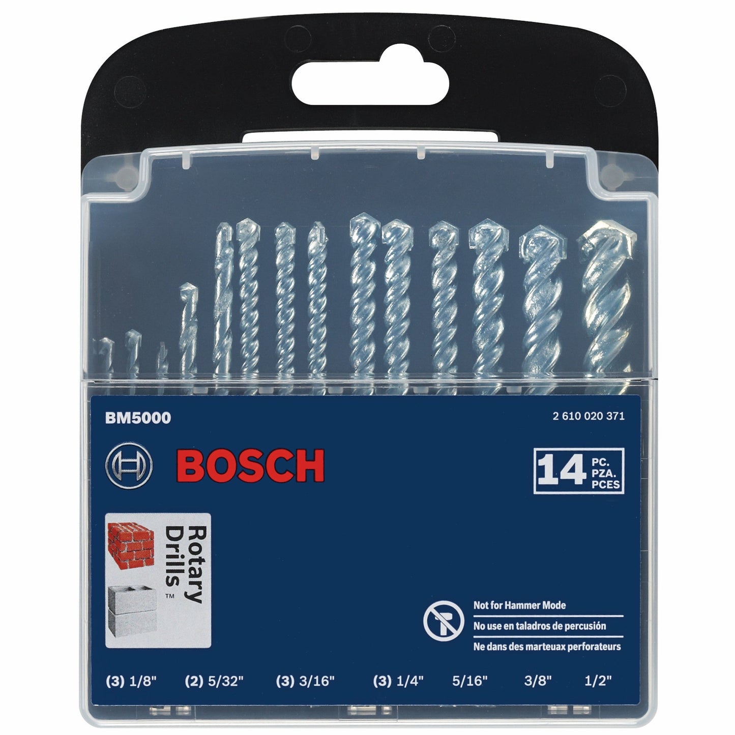 BOSCH BM5000 14 pc. Fast Spiral Rotary Masonry Bit Set