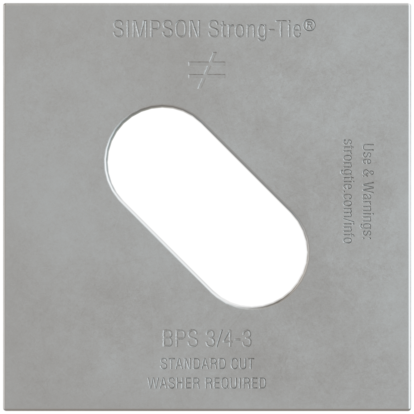 Simpson Strong-Tie BPS 3/4-3 BPS 3 in. x 3 in. Slotted Bearing Plate with 3/4 in. Bolt Dia. (Pack of 50)