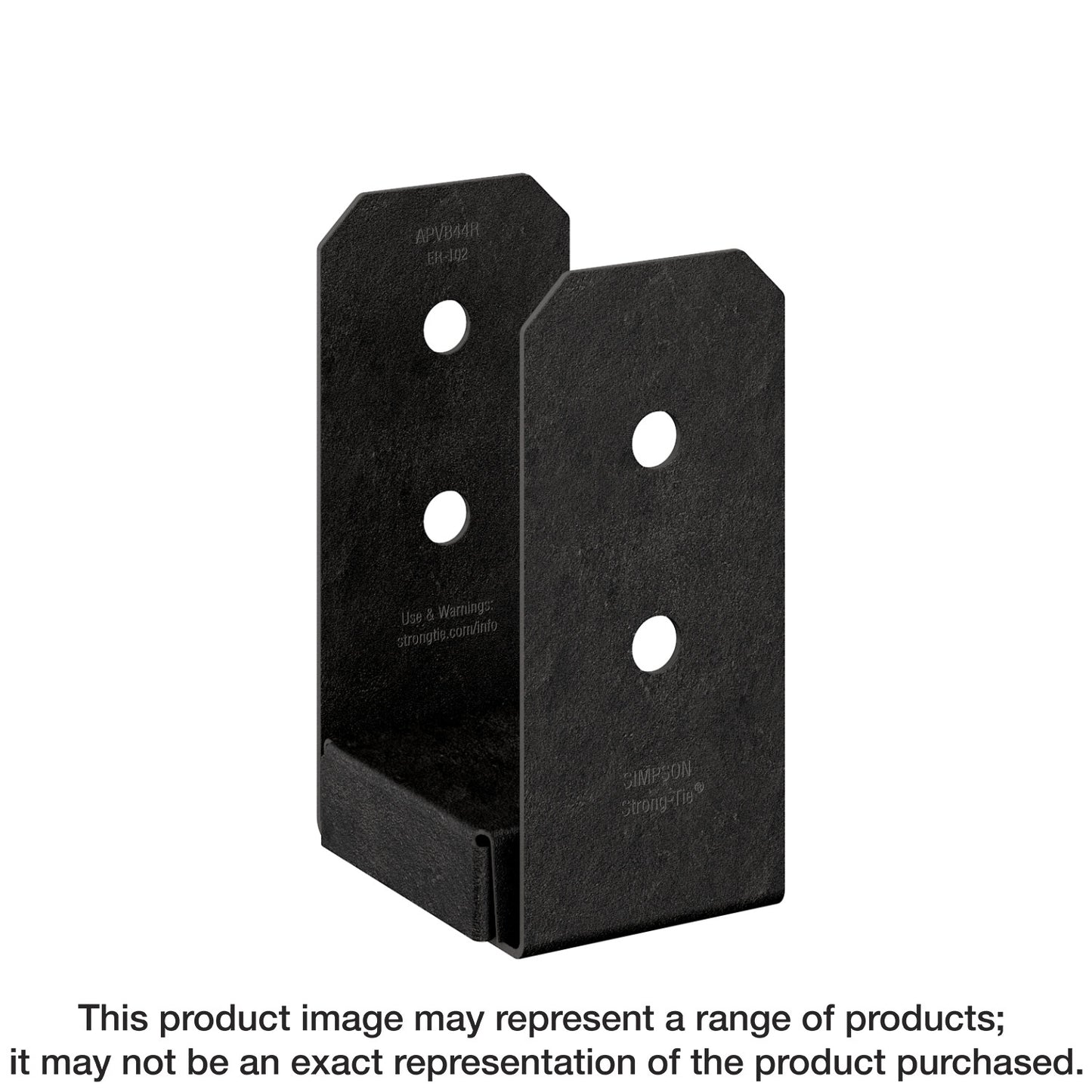 Simpson Strong-Tie APVB44R Outdoor Accents® Avant Collection™ ZMAX®, Black Powder-Coated Post Base for 4x4 Rough (Pack of 8)