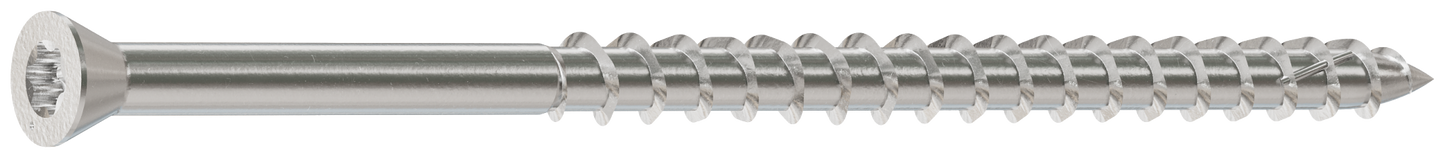 Simpson Strong-Tie T07300FWP Deck-Drive™ DWP WOOD SS Screw — #7 x 3 in. T-15, Trim Head, Type 316 (60-Qty) (Pack of 5)