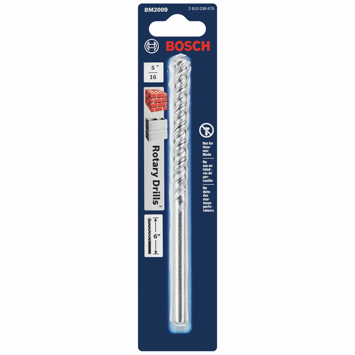 BOSCH BM2009 5/16 In. X 4 In. X 6 In. Fast Spiral Rotary Masonry Drill Bit