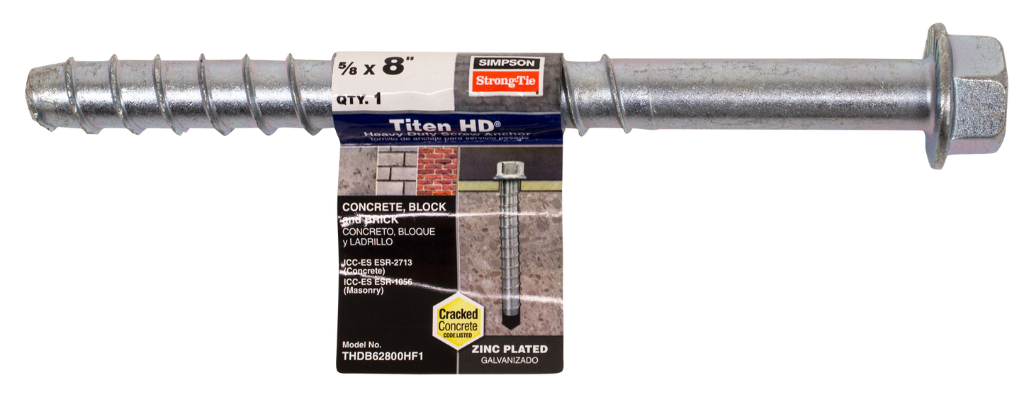 Simpson Strong-Tie THDB62800HF1 Titen HD® 5/8 in. x 8 in. Heavy-Duty Screw Anchor (Pack of 2640)