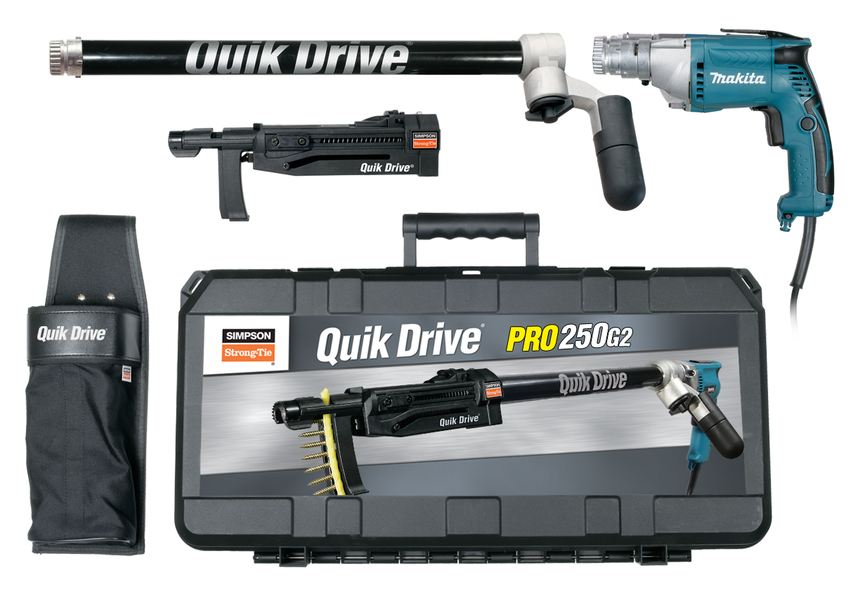 Simpson Strong-Tie PRO250G2M25K Quik Drive® PRO250 Subfloor System w/ Makita® 2500 RPM Screwdriver Motor (Pack of 60)