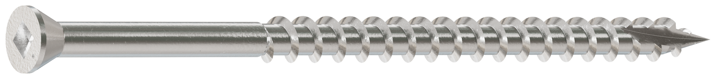 Simpson Strong-Tie T07300FB1 Trim-Head Screw, Square Drive — #7 x 3 in. #1 SQ, Type 316 (1 lb.)