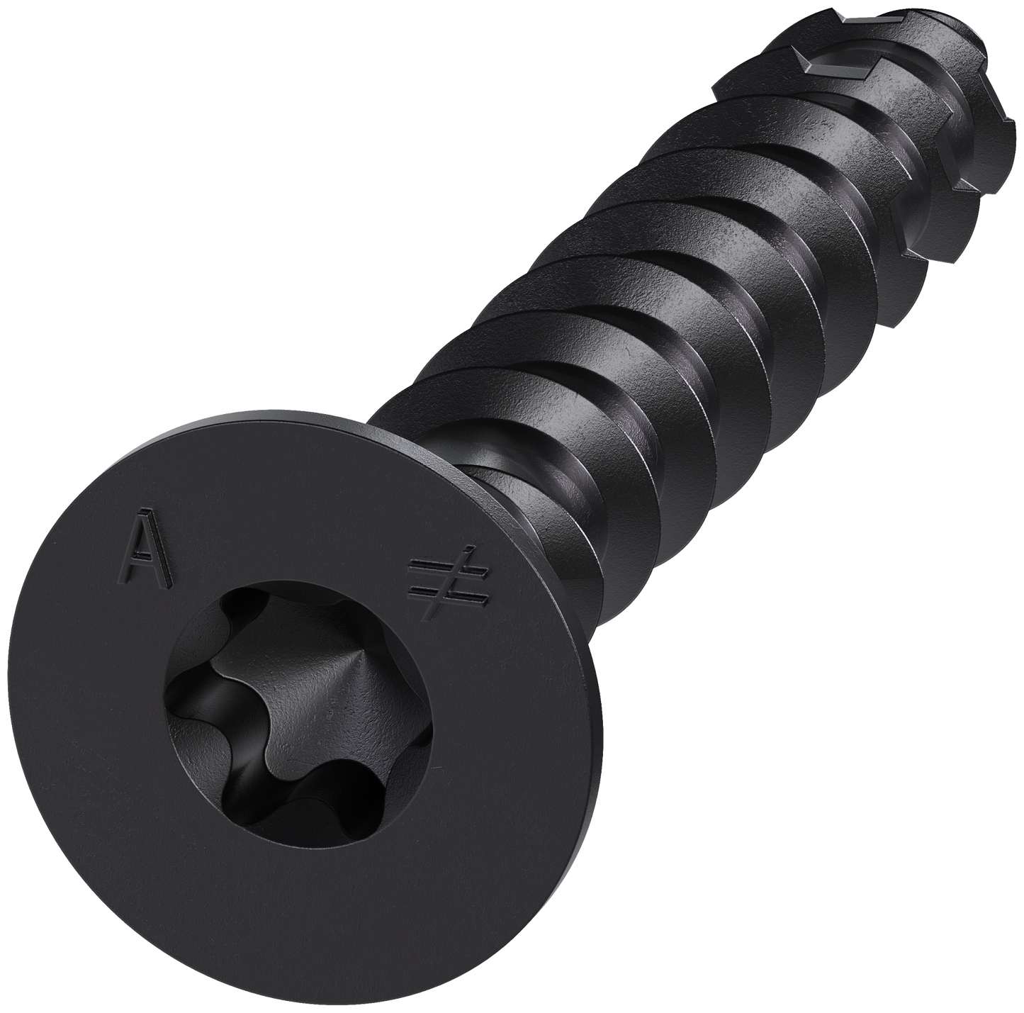 Simpson Strong-Tie TNTBL25134TF Titen Turbo™ — 1/4 in. x 1-3/4 in. 6-Lobe Flat-Head Concrete and Masonry Screw, Black (100-Qty) (Pack of 5)