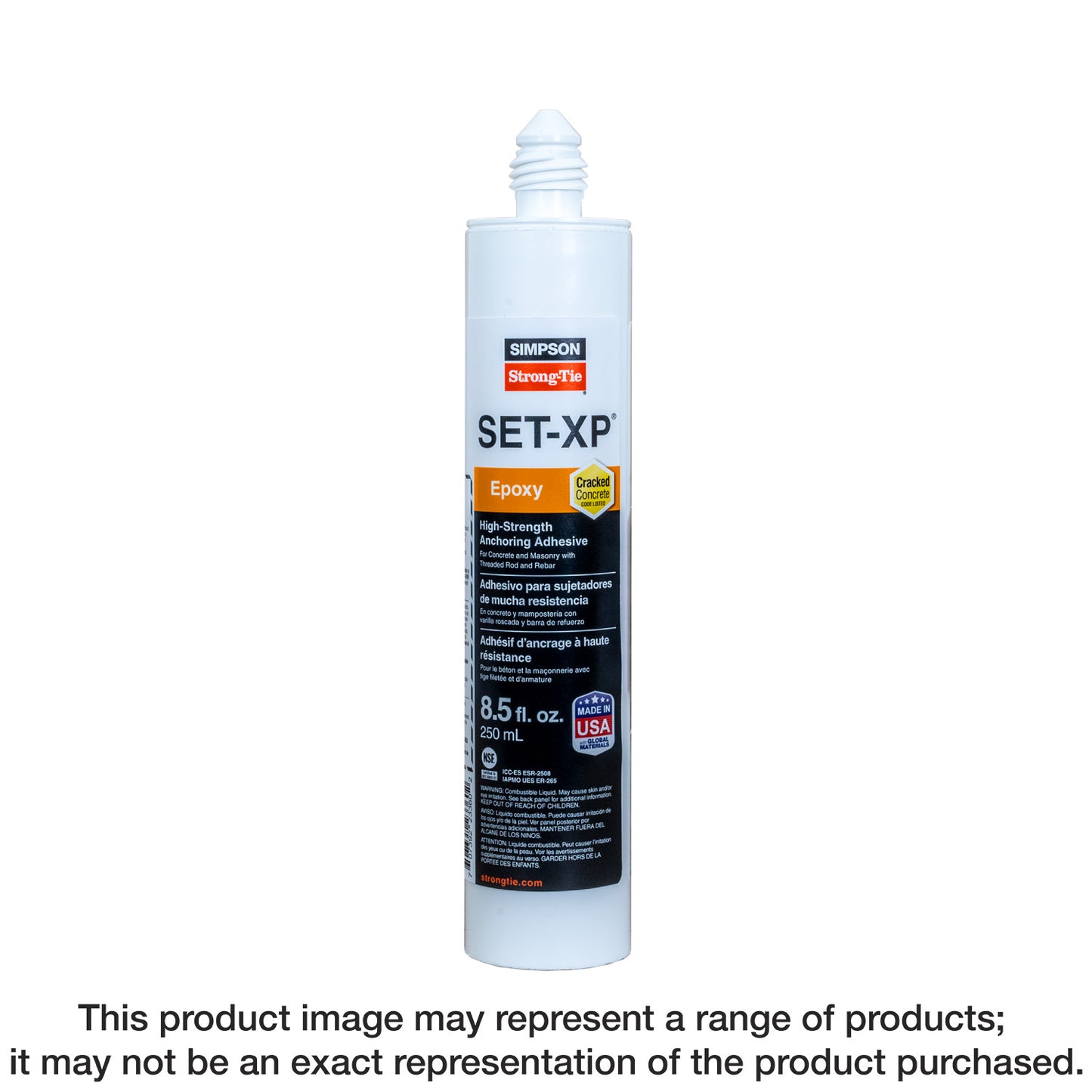 Simpson Strong-Tie SET-XP10 SET-XP® 8.5-oz. High-Strength Epoxy Adhesive Cartridge w/ 1 Nozzle and Extension (Pack of 12)