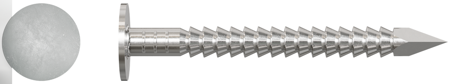 Simpson Strong-Tie S410ARNB Roofing Nail, Annular Ring Shank — 1-1/2-in. x .131-in. Type 304 Stainless Steel (25 lb.) (Pack of 64)