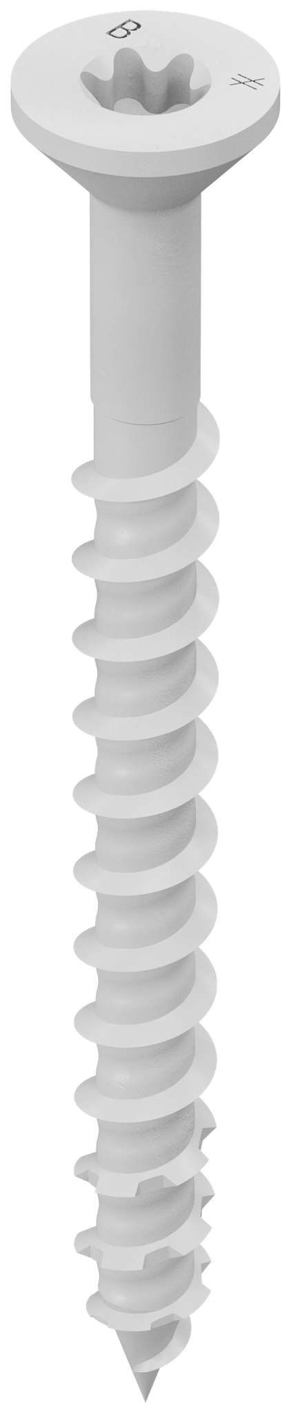 Simpson Strong-Tie TNTW18214TFC8 Titen Turbo™ — 3/16 in. x 2-1/4 in. 6-Lobe Flat-Head Concrete and Masonry Screw, White (8-Qty) (Pack of 20)