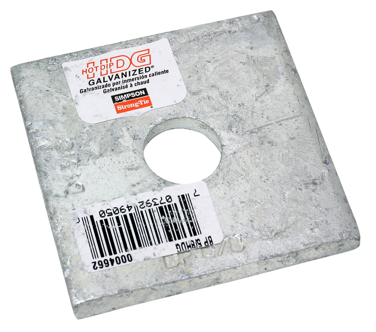 Simpson Strong-Tie BP 5/8HDG BP 2-1/2 in. x 2-1/2 in. Hot-Dip Galvanized Bearing Plate with 5/8 in. Bolt Dia.