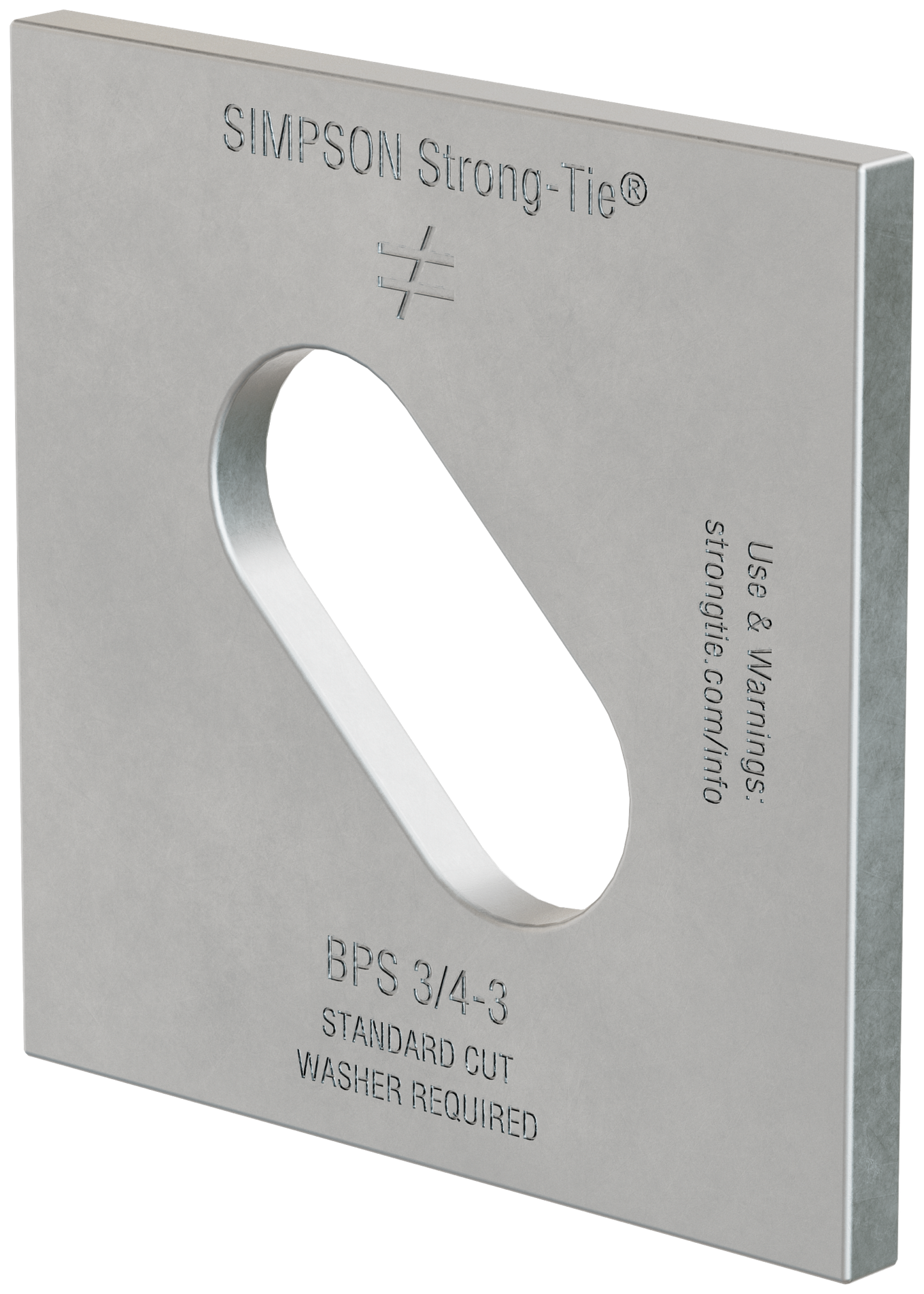 Simpson Strong-Tie BPS 3/4-3 BPS 3 in. x 3 in. Slotted Bearing Plate with 3/4 in. Bolt Dia.