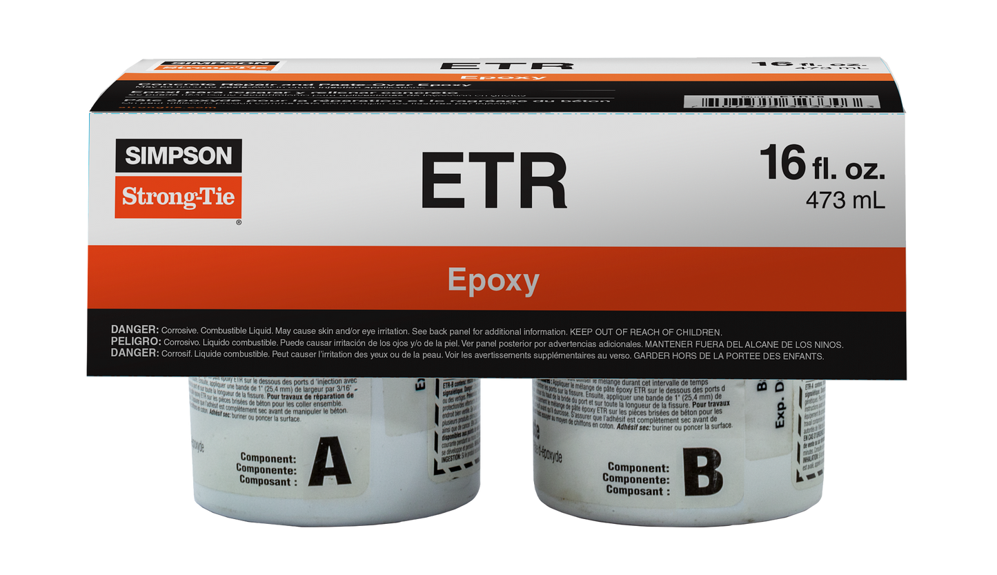 Simpson Strong-Tie ETR16 ETR Concrete Repair and Paste-Over Epoxy (16 oz.) (Pack of 4)