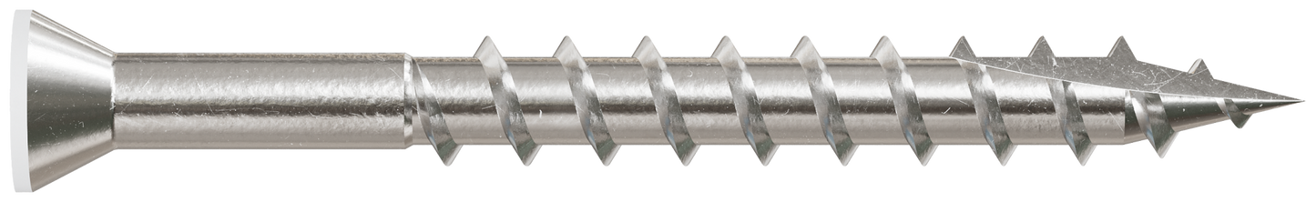 Simpson Strong-Tie T07162FT1WH01 Trim-Head Screw, 6-Lobe Drive — #7 x 1-5/8 in. T-15 Type 316, White 01 (1 lb.) (Pack of 1500)