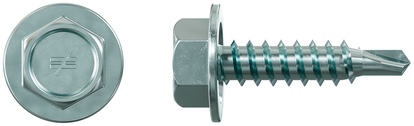 Simpson Strong-Tie XU34S1016 Strong-Drive® Self-Drilling X Metal Screw (Collated) — #10 x 3/4 in. 5/16 Hex, Clear Zinc (1500-Qty) (Pack of 100)
