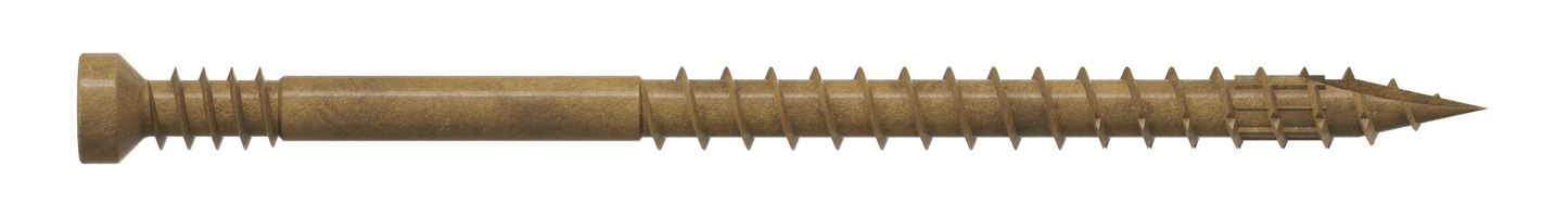 Simpson Strong-Tie FT07212R100 Finish Trim Screw — #7 x 2-1/2 in. T10, Trim-Head, Quik Guard®, Tan (100-Qty)