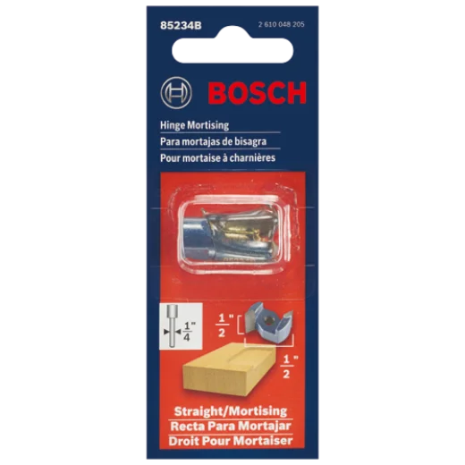 BOSCH 85234B 1/2 In. x 1/2 In. Carbide-Tipped Hinge Mortising Router Bit