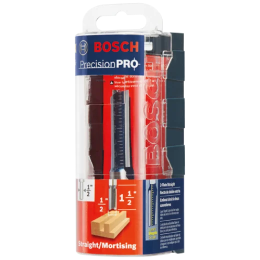 BOSCH 85242MC 1/2 In. x 1-1/2 In. Carbide-Tipped Double-Flute Straight Router Bit