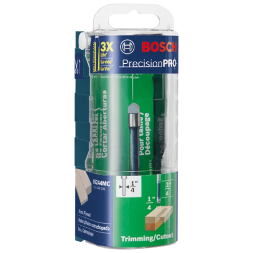 BOSCH 85244MC 1/4 In. x 3/4 In. Carbide-Tipped Single-Flute Pilot Panel Concave Router Bit