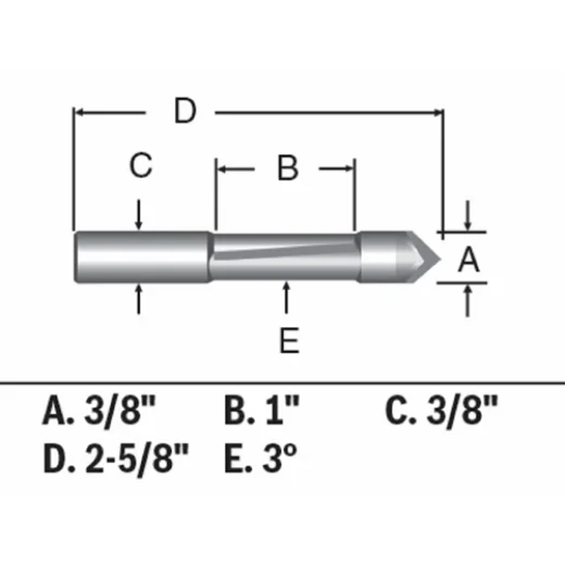 BOSCH 85245MC 3/8 In. x 1 In. Carbide-Tipped Single-Flute Pilot Panel Concave Router Bit