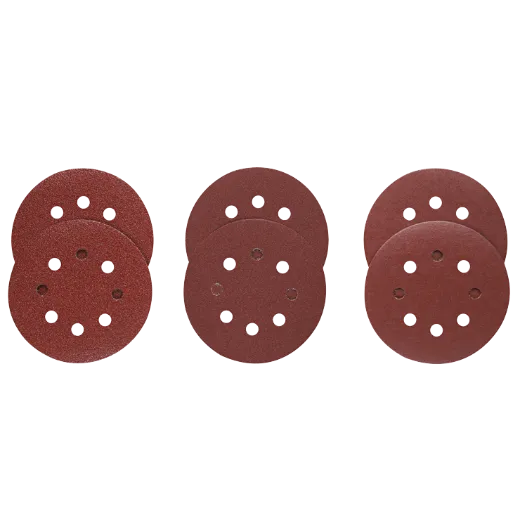 BOSCH SR5R000 6 pc. Assortment 5 In. 8 Hole Hook-And-Loop Sanding Discs