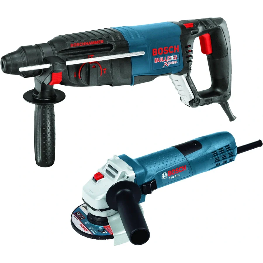 BOSCH 11255VSR-GWS8 1" SDS-Plus Bulldog Xtreme Rotary Hammer - 7.5 AMP - W/ GWS8-45 Grinder