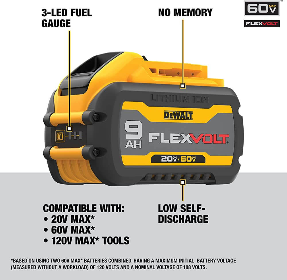 DEWALT DCB609 20V/60V MAX* FLEXVOLT 9.0Ah Battery