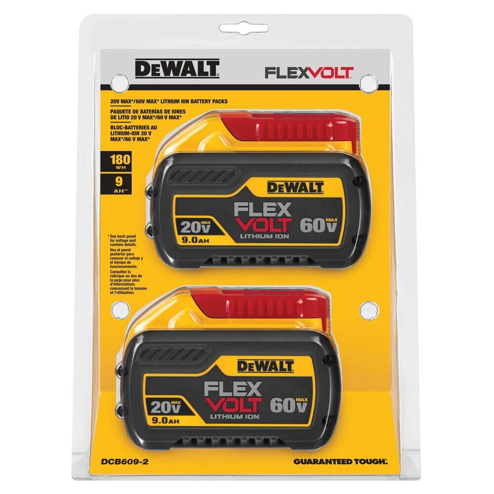 DEWALT DCB609-2 FLEXVOLT® 20V/60V MAX* 9.0Ah Battery (2 PK)