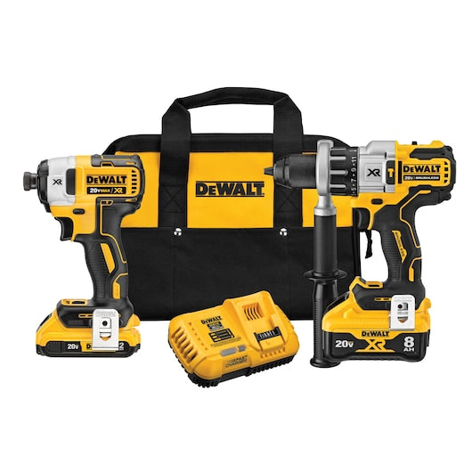DEWALT DCK299D1W1 20V MAX* XR® Hammer Drill With POWER DETECT™ Tool Technology and Impact Driver Combo Kit