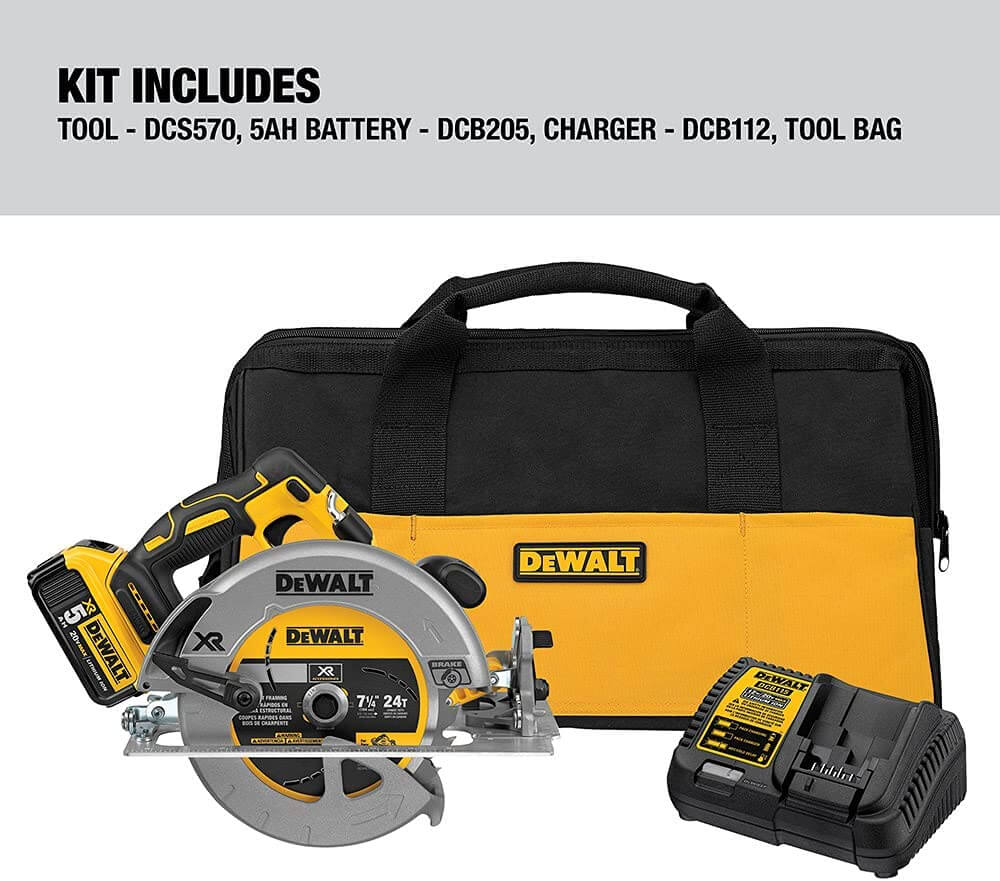 DEWALT DCS570P1 20V MAX* 7-1/4-Inch Cordless Circular Saw with Brake Kit