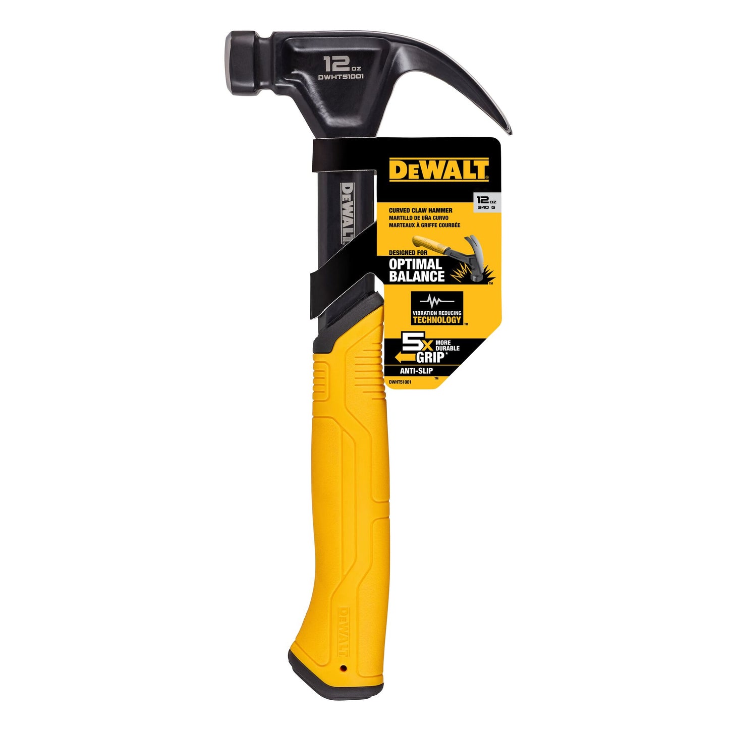 DeWalt DWHT51001 12oz Smooth-Face Curved Claw Hammer