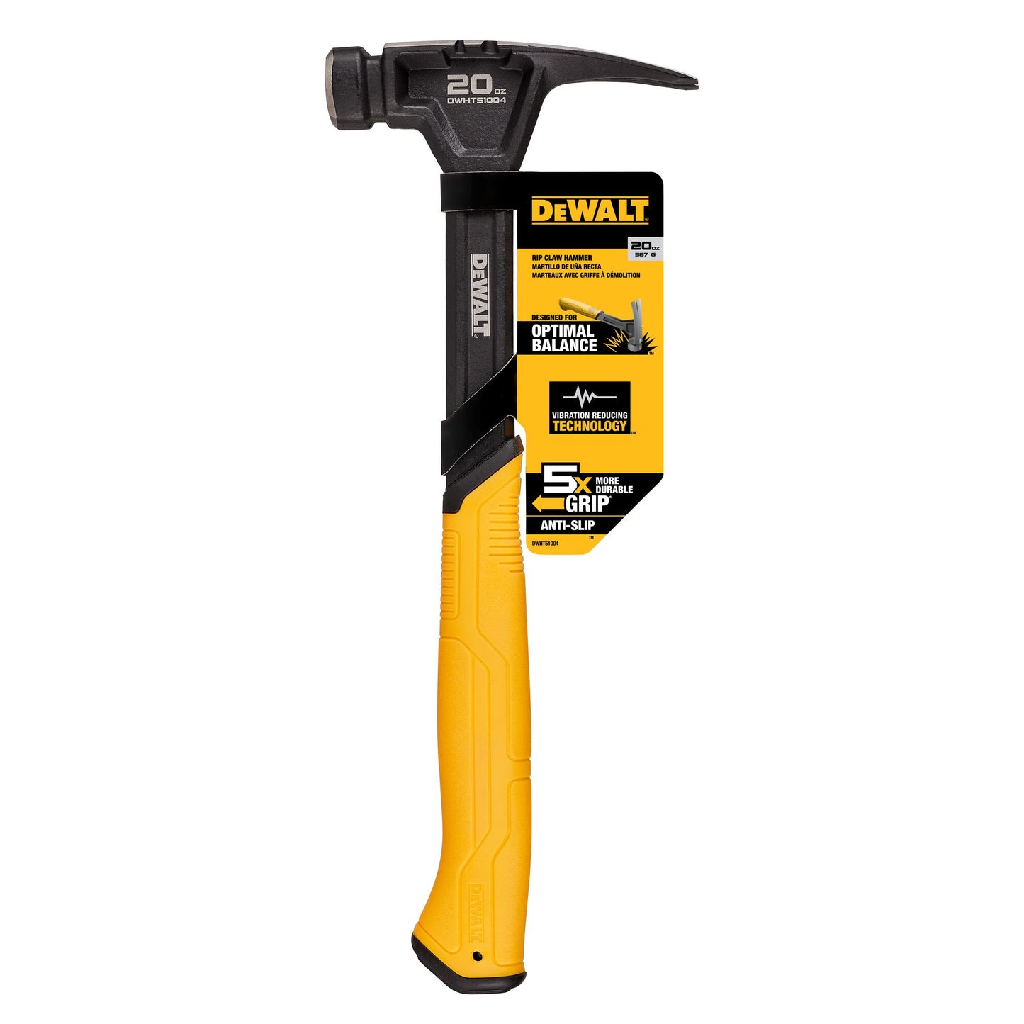 DeWalt DWHT51004 20oz Smooth-Face Rip Claw Steel Hammer
