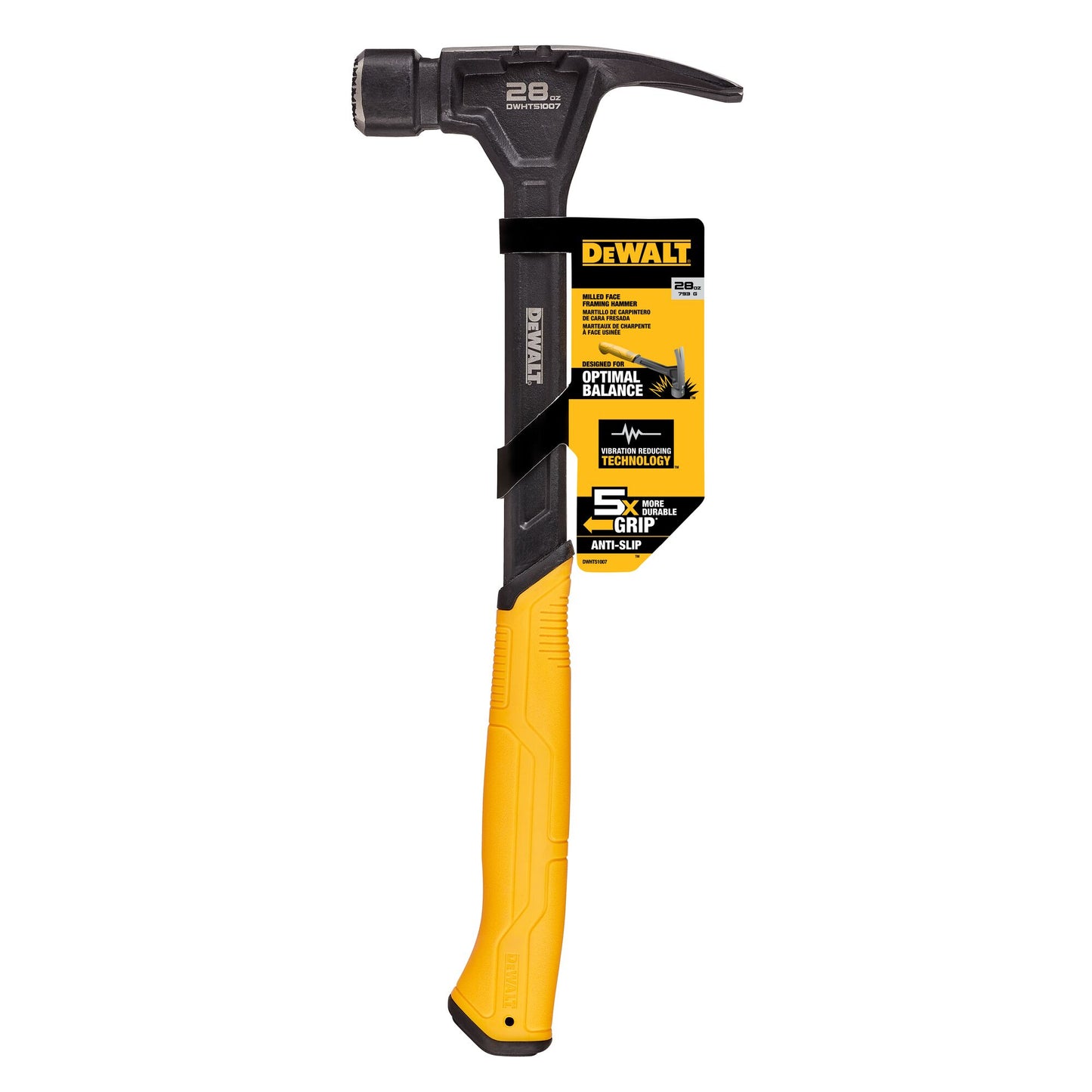 DeWalt DWHT51007 28oz Milled-Face Framing Hammer