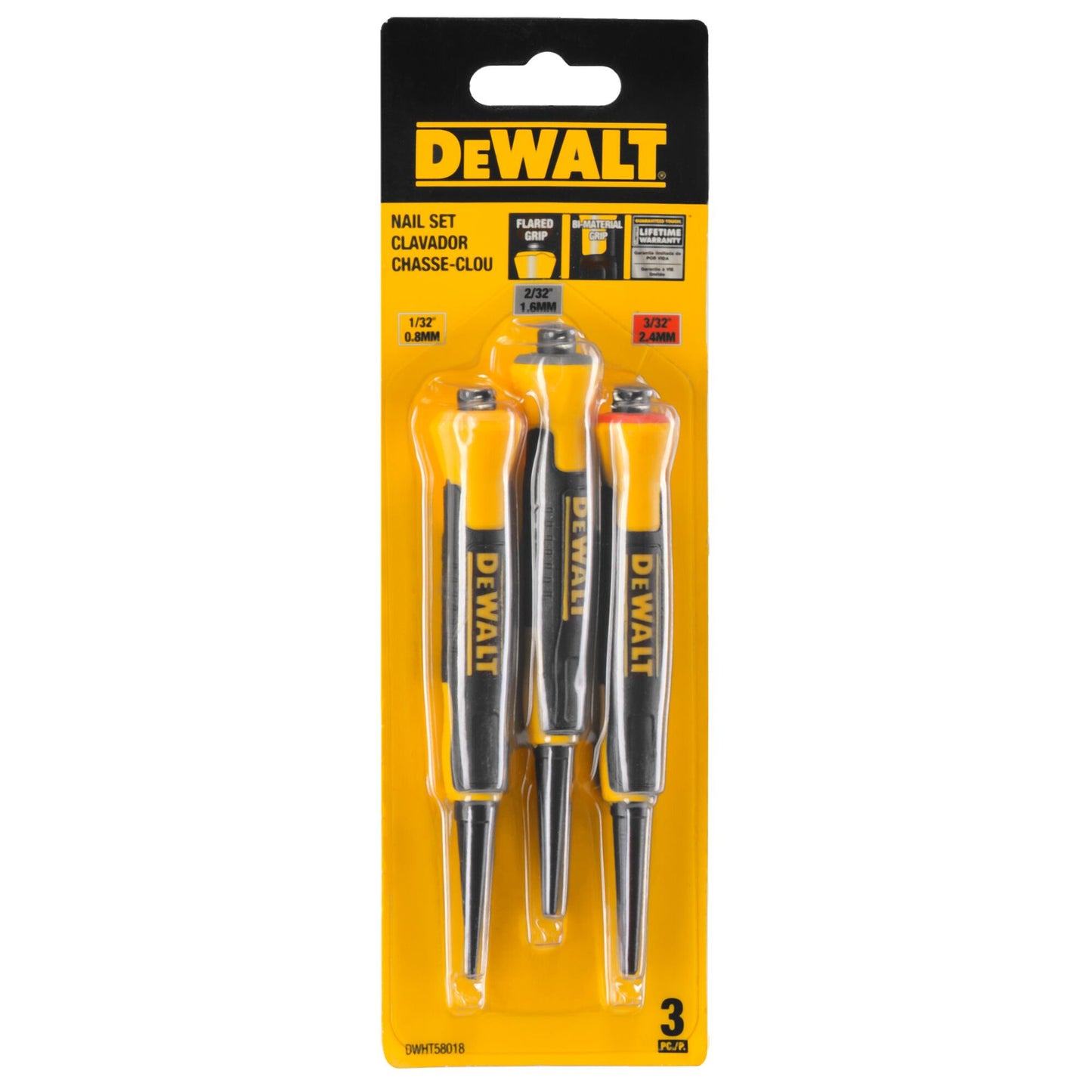 DeWalt DWHT58018 3 Pack Nail Set
