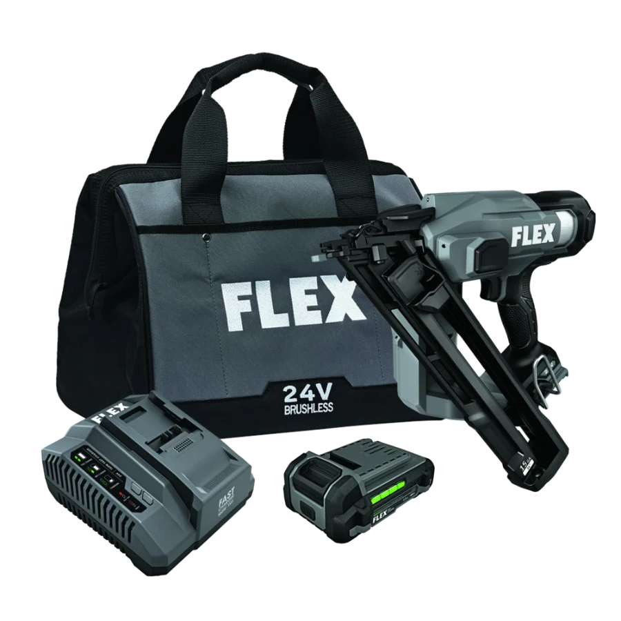 FLEX FX4311B-1A 15Ga Angled Nailer Kit (1x2.5Ah Battery+160W Charger)
