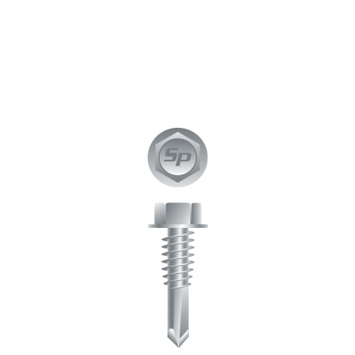 H4C - Strong-Point Unslotted Indented Hex Washer Head, Strong-Shield Coated, 12-24 x 7/8, #4 Point, Box of 4,000