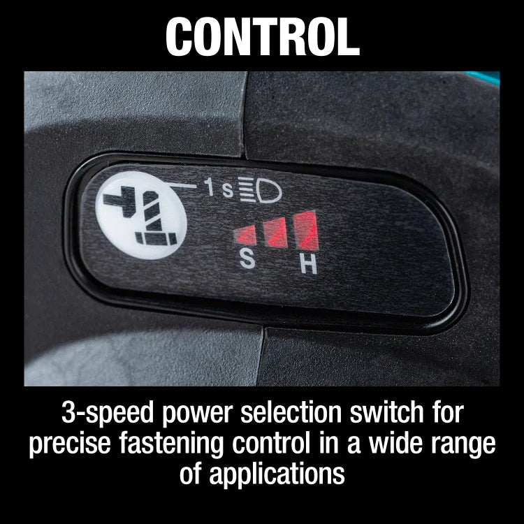 Makita XWT19Z 18V LXT® Lithium-Ion Brushless Cordless 3-Speed 1/2" Sq. Drive Impact Wrench w/ Detent Anvil, (Tool Only)