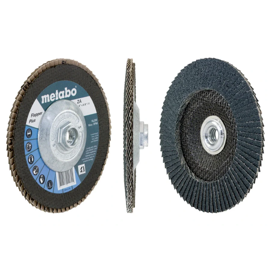 Metabo 629475000 6” Hubbed Flapper Plus 60 Grit Type 27