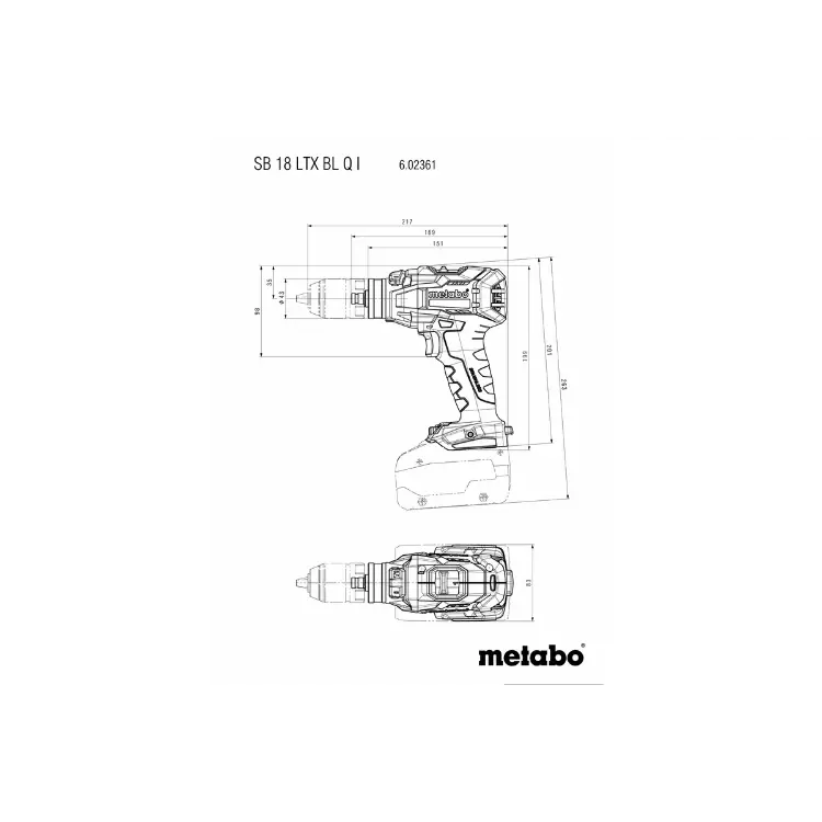 Metabo 602361840 SB 18 LTX BL Q I Cordless hammer drill