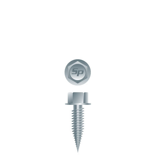 NU1012H - Strong-Point Razor Unslotted Indented Hi-Hex Washer Head, Fine Thread, Zinc Plated, 10-24 x 3/4, Box of 5,000