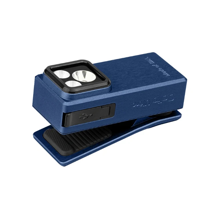 OLIGHT OCLIPULTRANVBU Oclip Ultra Clip-On EDC Light with Flood, Spot, and UV Modes - Navy Blue