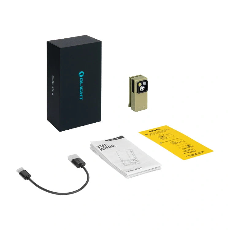 OLIGHT OCLIPULTRAOAL Oclip Ultra Clip-On EDC Light with Flood, Spot, and UV Modes - Olive Green