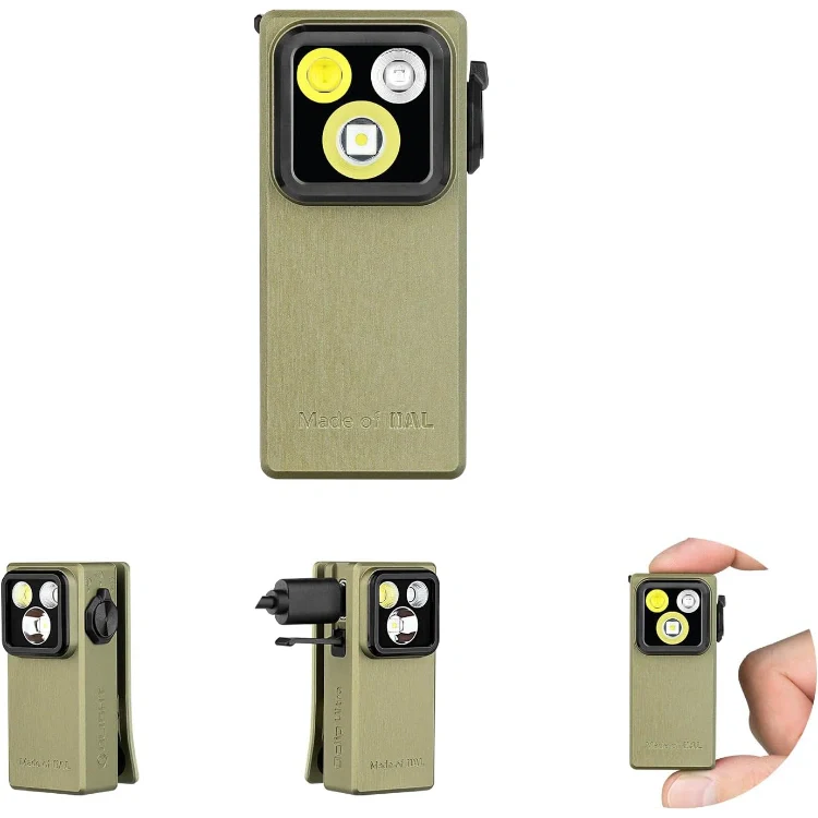 OLIGHT OCLIPULTRAOAL Oclip Ultra Clip-On EDC Light with Flood, Spot, and UV Modes - Olive Green