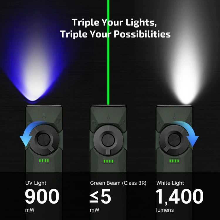 OLIGHT ARKFELDULTRA3ROLGYNW Arkfeld Ultra 3-in-1 EDC Flashlight with O-aluminum Material Color - Olive Grey NW(4000K~5000K)