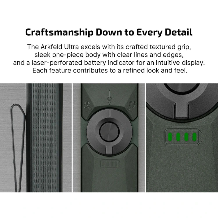 OLIGHT ARKFELDULTRA3ROLGYNW Arkfeld Ultra 3-in-1 EDC Flashlight with O-aluminum Material Color - Olive Grey NW(4000K~5000K)