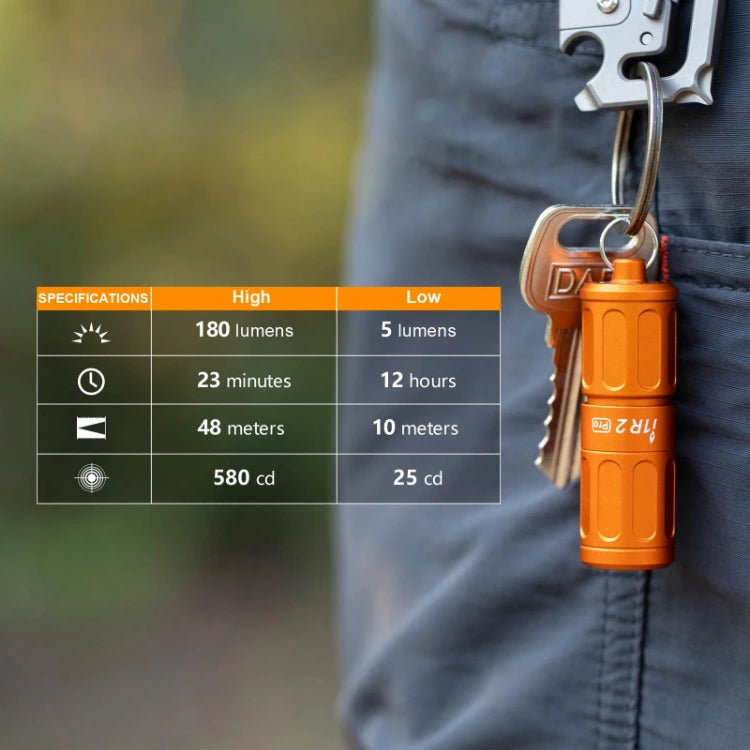 OLIGHT I1R2PROCOG i1R 2 Pro Keychain Flashlight - Capsule Orange