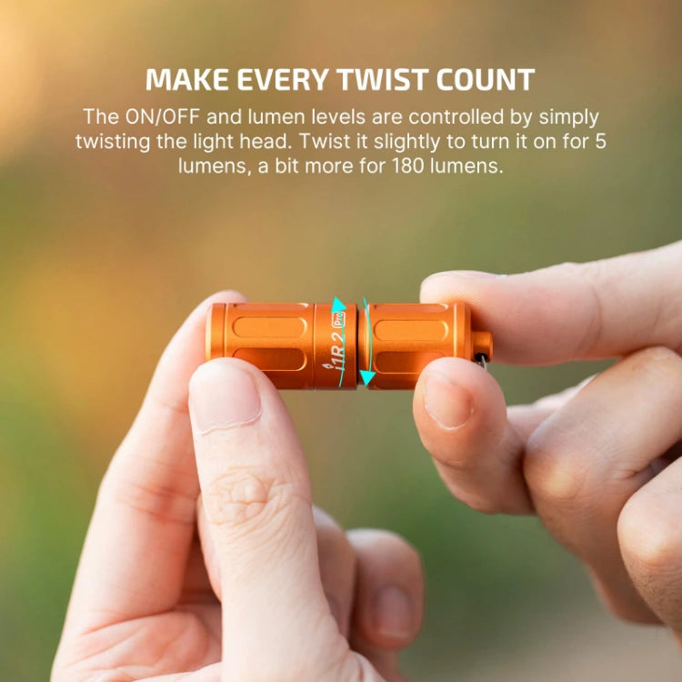 OLIGHT I1R2PROCOG i1R 2 Pro Keychain Flashlight - Capsule Orange