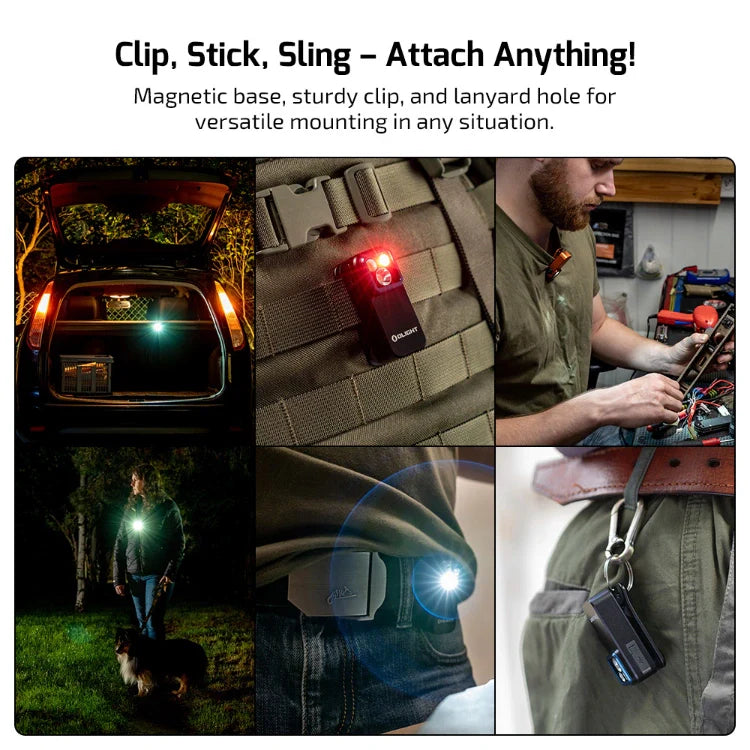 OLIGHT OCLIPPROOGC2M Oclip Pro Clip on Flashlight with Floodlight Spotlight and Red Light - Orange
